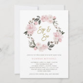 Floral | Blush Waterverf Sip en See Kaart (Voorkant)