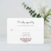 Floral Blush Wedding Suite Reactie RSVP Kaartje (Staand voorkant)