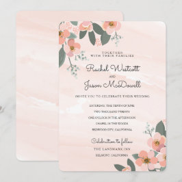 Floral Blush Wedding Suite | Waterverf Wassen Kaart