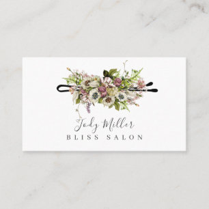 Floral Bobby Pin Hair Salon Cartes de visite