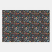 Floral bohème et Motif feuille sur noir (Devant 2)