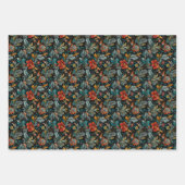 Floral bohème et Motif feuille sur noir (Devant)