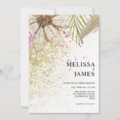 Floral Bohemian Botanical Waterverf Wedding Kaart (Voorkant)