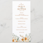 Floral Bohemian Modern Terracotta Wedding Programm Menu (Voorkant)