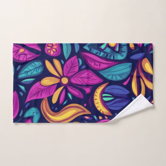 Floral Boho Abstract colorful 1 (Serviette à main)