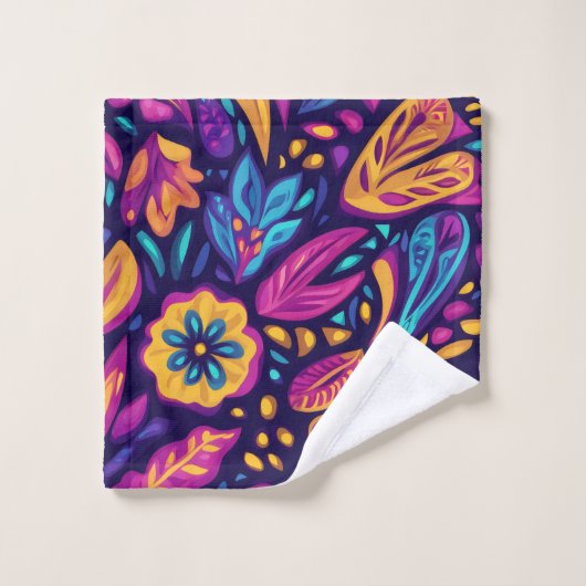 Floral Boho Abstract colorful 16 (Gant de toilette)
