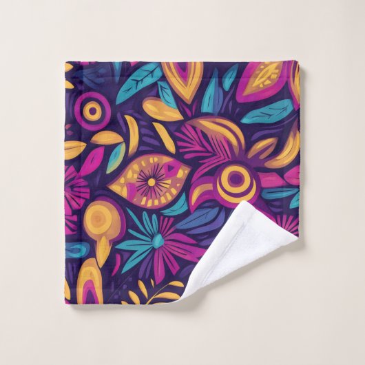 Floral Boho Abstract colorful 3 (Gant de toilette)