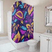 Floral Boho Abstract kleurrijk 2 Douchegordijn (In situ)