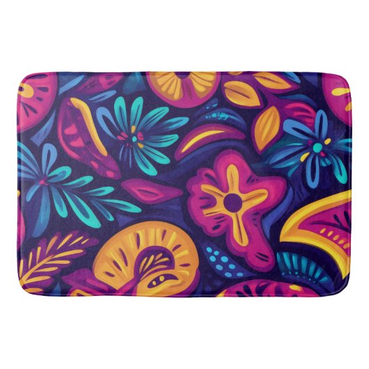 Floral Boho Abstract kleurrijk 4 Badmat (Voorkant)
