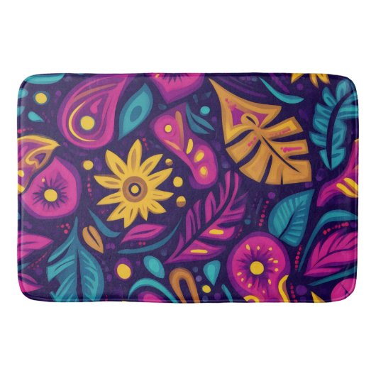Floral Boho Abstract kleurrijk 5 Badmat (Voorkant)