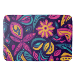 Floral Boho Abstract kleurrijk 6 Badmat