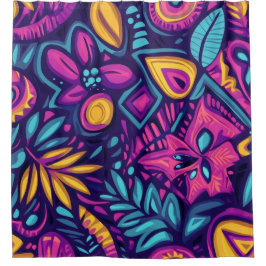 Floral Boho Abstract kleurrijk 8 Douchegordijn