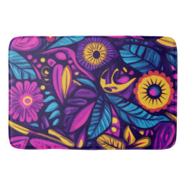 Floral Boho Abstract kleurrijk 9 Badmat