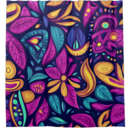 Floral Boho Abstract kleurrijk Douchegordijn