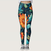 Floral Boho Art Pattern Leggings (Voorkant)