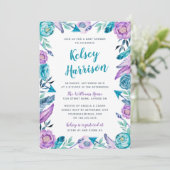 Floral Boho Baby shower Kaart (Staand voorkant)