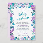 Floral Boho Baby shower Kaart (Voorkant / Achterkant)