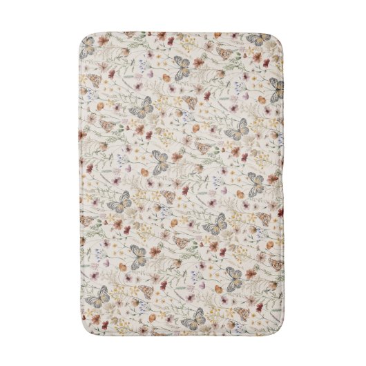 Floral Boho Bath Mat (Voorkant Verticaal)