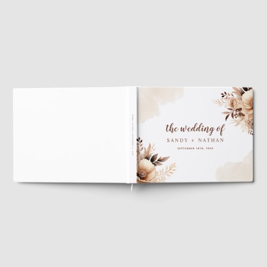 Floral Boho Beige Mariage Livre d'hôtes (Complet)