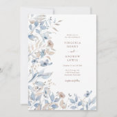 Floral Boho Blue Faire-part de mariage (Devant)