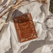 Floral Boho Burnt Orange Terracotta Photo Wedding Kaart