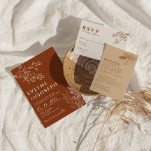 Floral Boho Burnt Sinaasappel Terracotta Kruidenbr