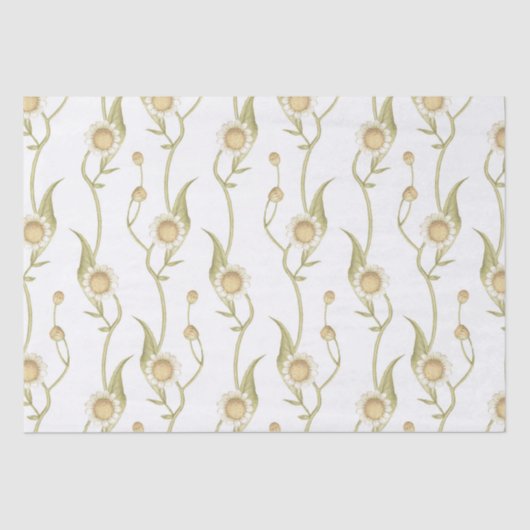 Floral Boho Daisy Chain Pattern Decopage Tissuepapier (Voorkant)