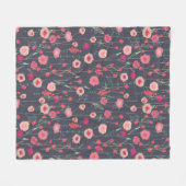 Floral Boho Dark Fleece Deken (Voorkant (Horizontaal))