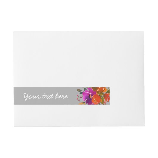 floral boho, envelopper autour Étiquette de adress (Devant)