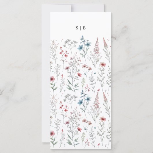 Floral boho été simple programme de mariage (Dos)