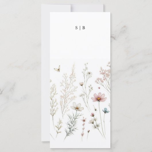 Floral boho été simple programme de mariage (Dos)