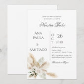 Floral Boho Faire-part de mariage Invitación (Devant / Derrière)