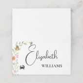 Floral Boho Fleur sauvage Crabe Menu Mariage Nom C (Extérieur déplié)