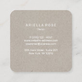 Floral Boho Fleurs sauvages Kraft Carte de visite (Dos)