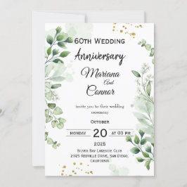 Floral Boho Greenery Wedding Anniversary  Kaart