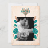 Floral Boho Hart Mexicaanse bruiloft Kaart (Achterkant)