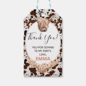 Floral Boho Highland Koe Birthday Hartelijk dank Cadeaulabel (Voorkant)