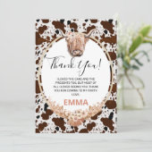 Floral Boho Highland Koe Birthday Hartelijk dank Kaart (Staand voorkant)