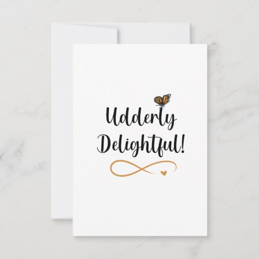 Floral Boho Highland Koe vlinder grillig Bedankkaart (Achterkant)