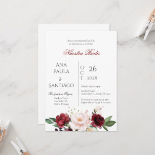 Floral Boho Huwelijksuitnodiging Kaart