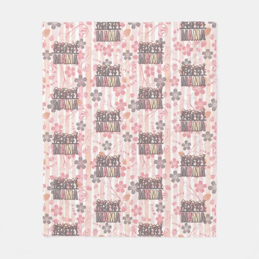 Floral Boho Mama Fleece Deken (Voorkant)