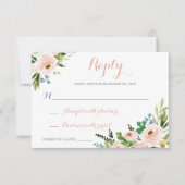 Floral Boho Modern Responcard RSVP (Devant)