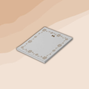 Floral Boho Monogram Bruin   Notitieblok