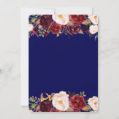 Floral Boho Navy Blue Bridal shower Invitation (Dos)