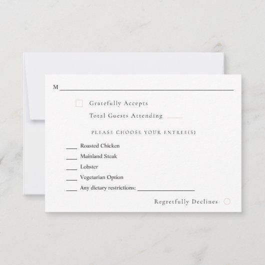 Floral Boho neutre rustique w Repas RSVP S2 (Dos)