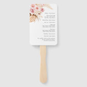 Floral Boho Pampas Grass Waterverf Trouwfan Handwaaier (Achterkant)