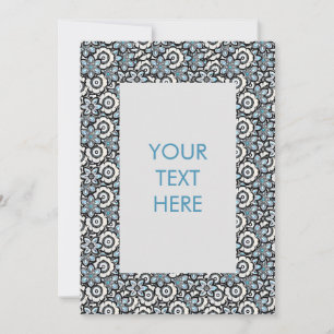 Floral Boho Pattern Blank Kaart Invitation