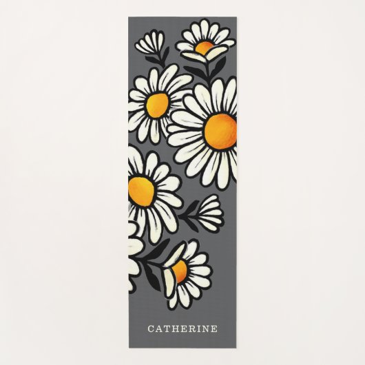 Floral Boho Pattern Custom Name Yoga Mat (Voorkant)