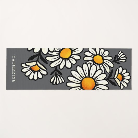 Floral Boho Pattern Custom Name Yoga Mat (Voorkant (horizontaal))