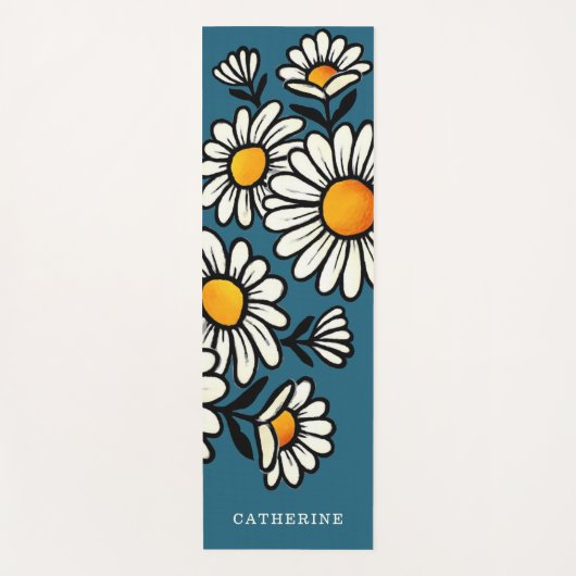 Floral Boho Pattern Custom Name Yoga Mat (Voorkant)